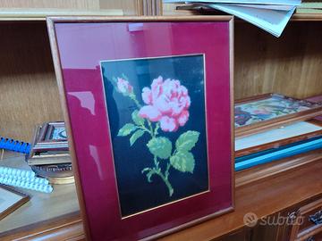 quadro ricamati mezzo punto con cornice