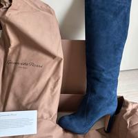 Stivale blu scamosciato Gianvito Rossi