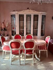 Sala classica bianca in legno e lavorazione italia