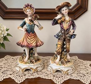 Coppia statuine vintage stile Capodimonte numerate