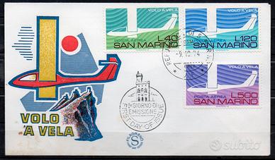 SAN MARINO 1974 Volo a Vela - Posta Aerea su FDC