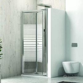 Porta doccia 90 cm a libro vetro serigrafato h180