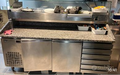PORTA ALIMENTI PIZZERIA COMPLETO DI BANCO FRIGOR