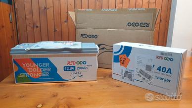 Batteria a Litio REDODO 200 AH + CARICATORE 40A