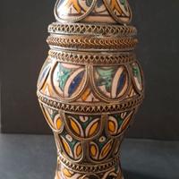 vaso in ceramica e alpaca