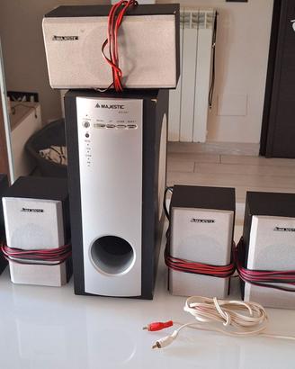 Home Theater 5.1 Majestic HTS 501 completo e funzi