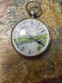 Orologio da tasca antico argento fine 800