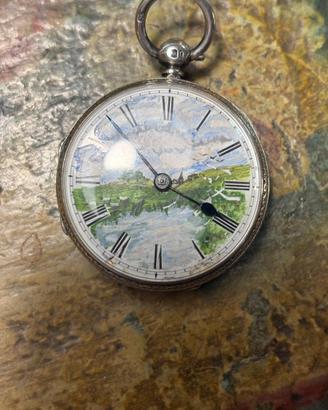 Orologio da tasca antico argento fine 800