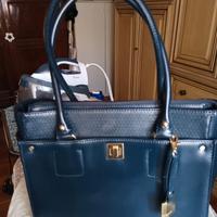 Borsa in pelle blù Carpisa