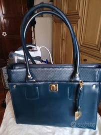 Borsa in pelle blù Carpisa