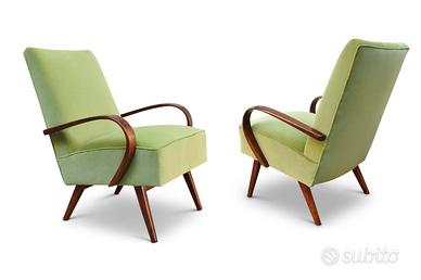Poltrone Art Deco in velluto lime