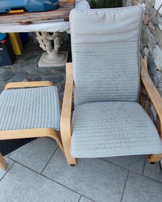 poltrona più poggiapiedi poang ikea