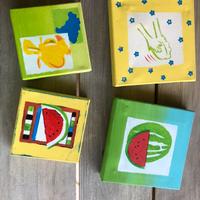 Set di 4 pannelli brasiliani dipinti a mano