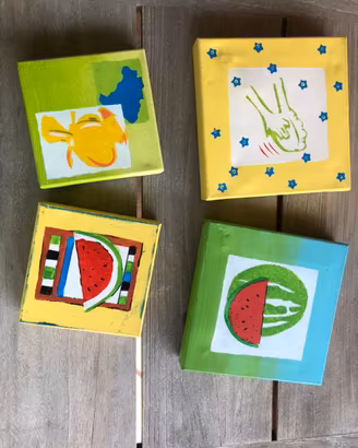 Set di 4 pannelli brasiliani dipinti a mano