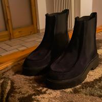 stivaletti in camoscio blu