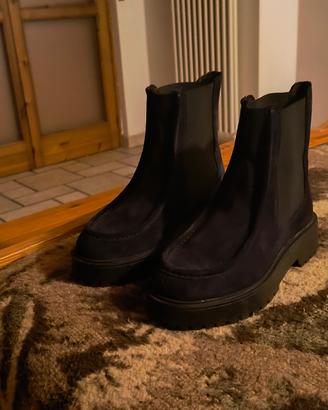 stivaletti in camoscio blu