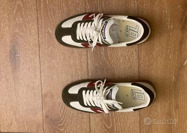 scarpe sneakers Back70, rosse, bianche e marroni