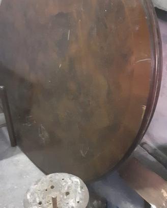 Tavolo tondo in radica di noce