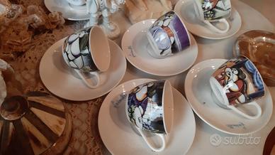 6 tazzine Nimis decorate Aldo Lanciano