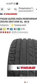 Gomme auto marca Tigar con 500 km