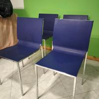 4 sedie in acciaio e plastica 
