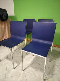4 sedie in acciaio e plastica 