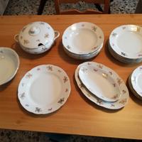 Servizio piatti Bavaria bordo ORO e decoro fiore