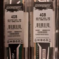 ram ballistic ddr3 da 1600 mhz 2 moduli da 2 gb