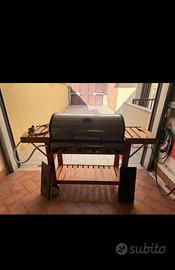 Barbecue gas Sunday in legno con piastra e pietra
