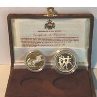 San Marino 1992 dittico di monete 500-1000 lire d'