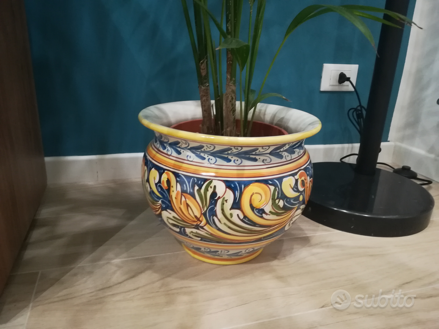Porta vaso ceramica Caltagirone - Arredamento e Casalinghi In