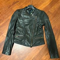 Giacca in vera pelle nera donna - stile biker
