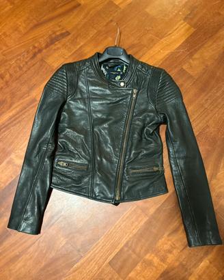 Giacca in vera pelle nera donna - stile biker