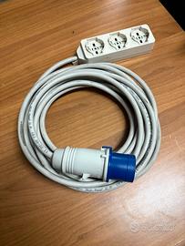 Prolunga CEE 230V 16A 10 Metri con Multipresa 3