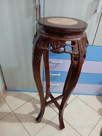 tavolinetto porta vasi antico in legno 
