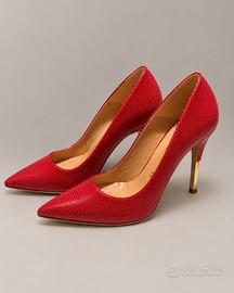 Decolette rosse Exhibition in vera pelle