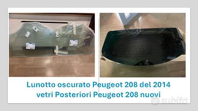 Lunotto oscurato  e  vetri peugeout 208    2014