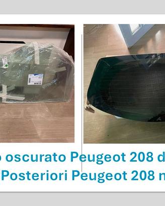 Lunotto oscurato  e  vetri peugeout 208    2014