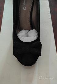 Décolleté con zeppa n.39 in vero camoscio 