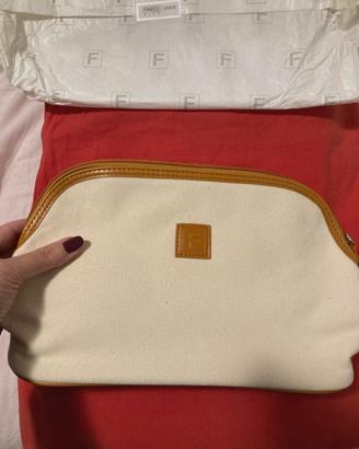 Pochette fineco tessuto nuova beige