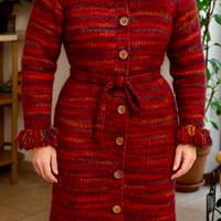 Cardigan lungo / cappotto artigianale 100% lana