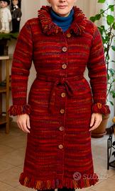 Cardigan lungo / cappotto artigianale 100% lana