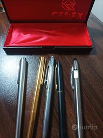 loto di 5 penne a biro vintage anni 70 Marchi vari