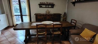 Credenza tavolo panche e sedie