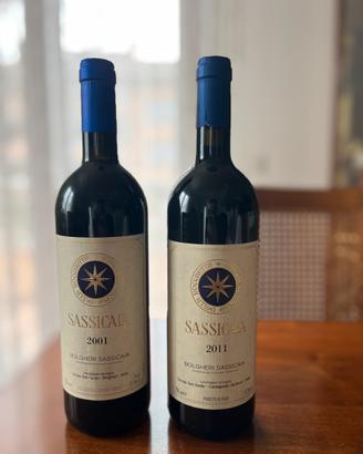 Sassicaia anno 2001 e 2011 tenuta Bolgheri