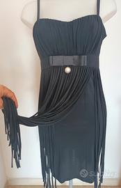 Abito da sera nero con frange  taglia 44