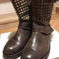 Stivali biker in pelle