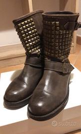 Stivali biker in pelle