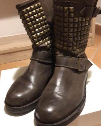 Stivali biker in pelle