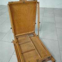 cavalletto in legno portatile per pittore